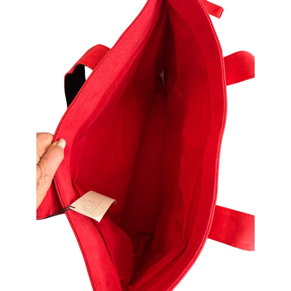 3 Shoulder Shopper Totes Bags NWT Michael Kors gwp Kohls Red Suede White Patent - Picture 5 of 8